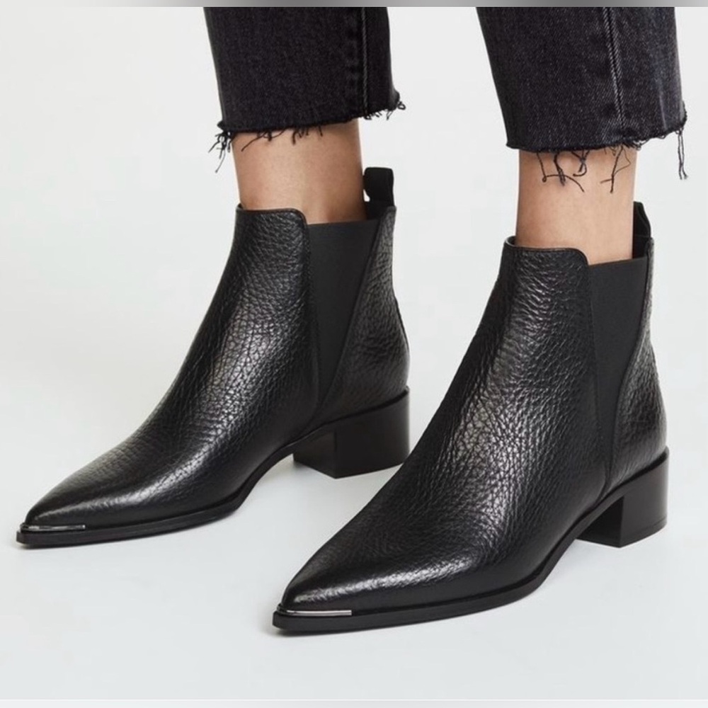 Acne Studios Jensen Black Textured Ankle Boots